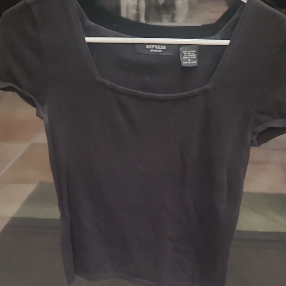 Express Classic Black Short Sleeve Top